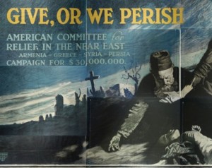 Largest poster 9-by-14 foot "Give or Perish"