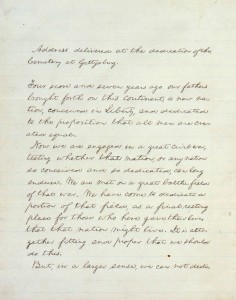  One of the five extant copies of the Gettysburg Address. Courtesy of the White House Historical Association.jpg